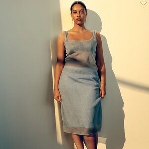 JCREW Sheer Baby Blue Lurex Skirt